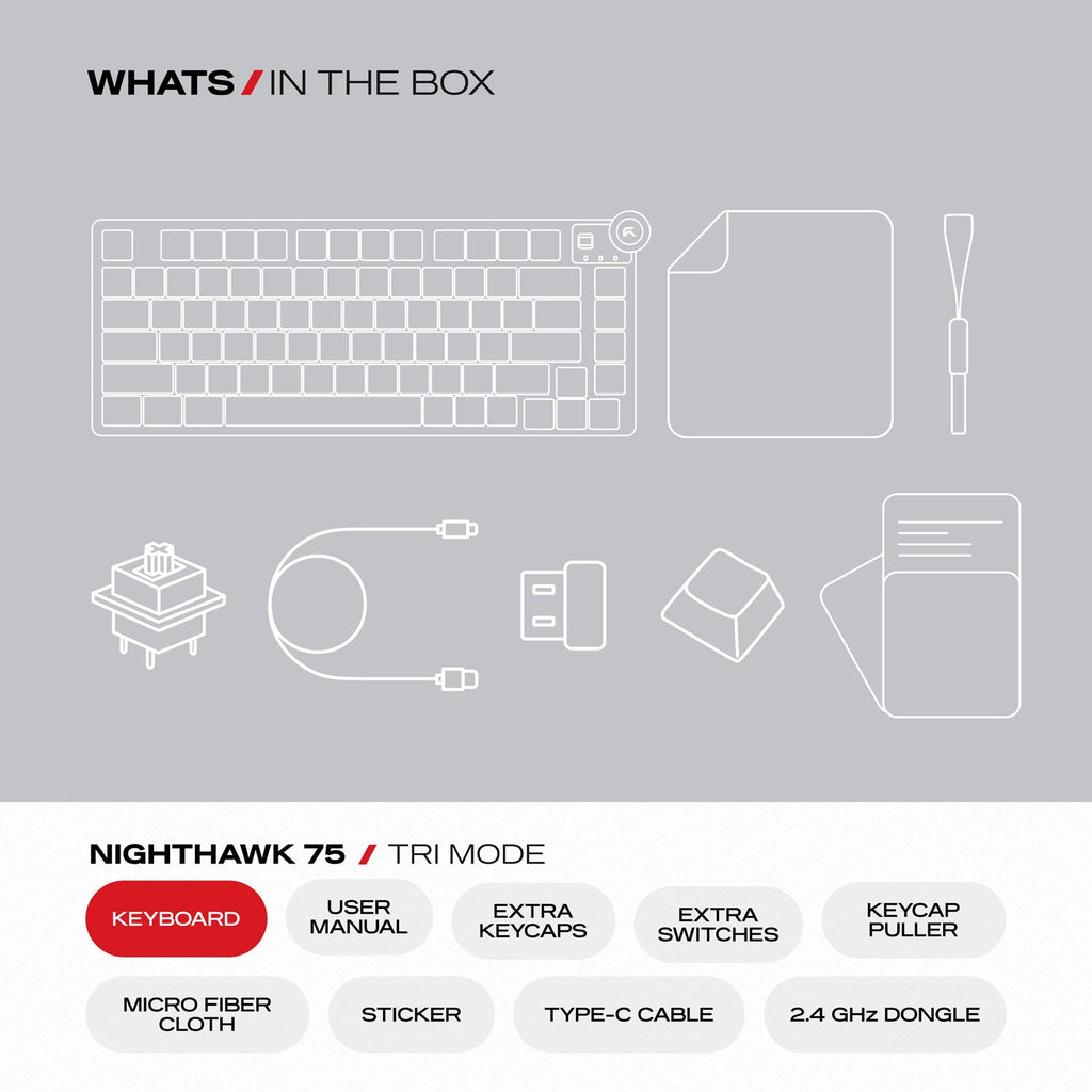Nighthawk 75 - The Batman | TKL Tri-Mode Gaming Keyboard